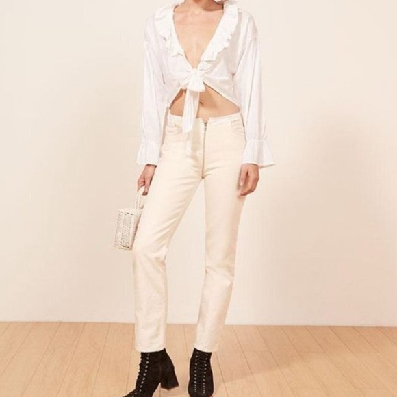Reformation white zipper jeans - Picture 3 of 12
